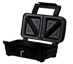 WARING PRO  WOSM2U Deep Fill Sandwich Toaster - Gloss Black & Stainless Steel